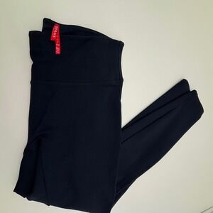 SPANX Tall M M Navy Blue High Waist Leggings Split Ankle Athleisure